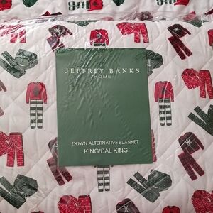 Jeffrey Banks Home King Size Down Alternative Blanket In "Holiday Pajama Party"
